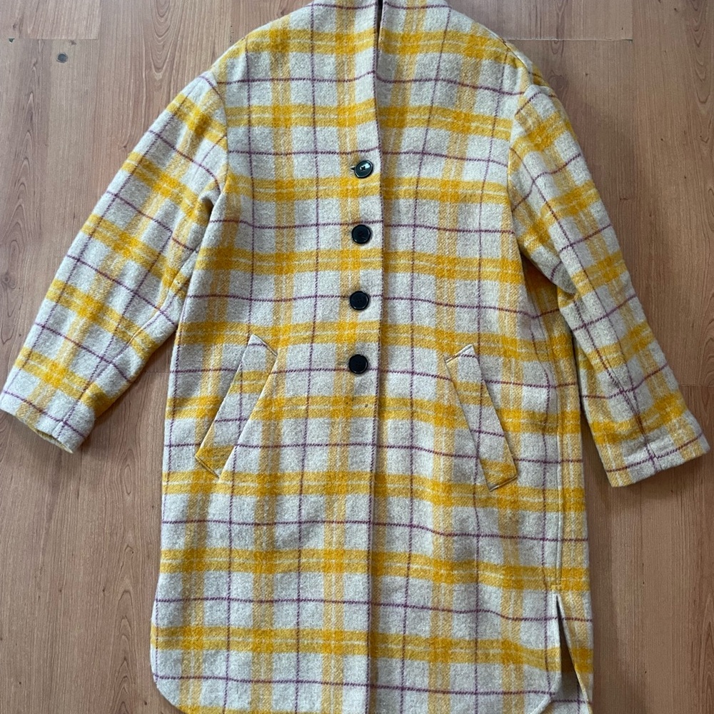 Isabel Marant Yellow Plaid Teddy Jacket